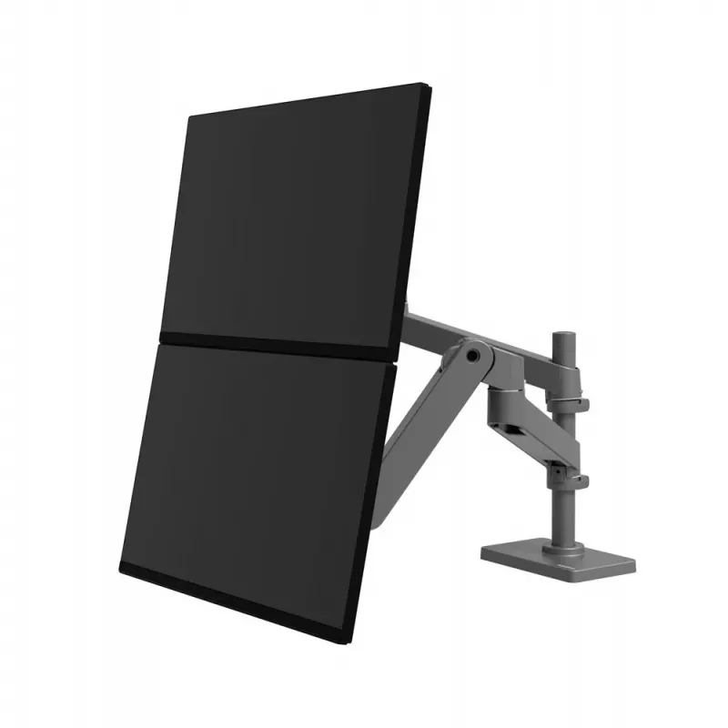 Ergotron LX Pro – TVirtinimo rinkinys (dviguba ranka) – 2 LCD ekranams – tvirtinimui prie perforuotos plokštės – aliuminis – tamsiai pilka – ekrano dydis: iki 61 cm (iki 24 colių)