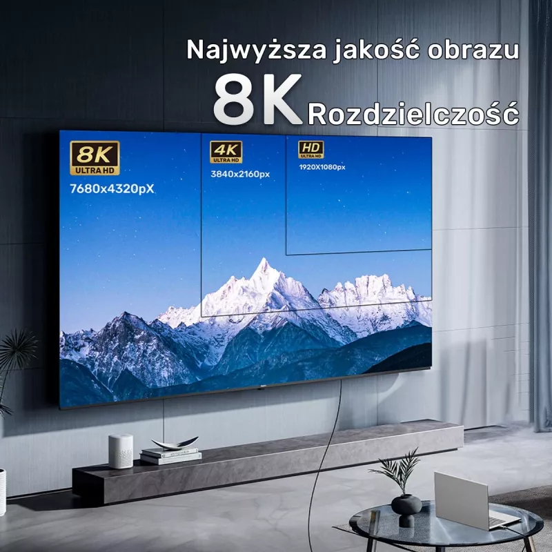 HDMI kabelis UNITEK C11085GY01-10M 10m 2.1 48 Gbit/s juodas
