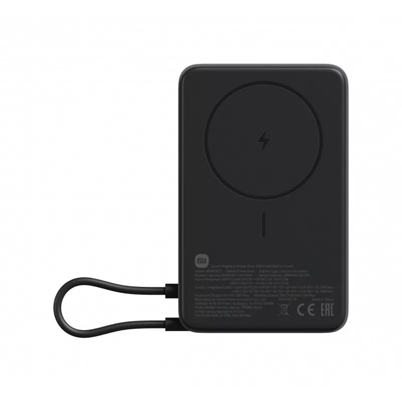 Power bankas Xiaomi BHR08P9GL 5900 mAh Li‑Ion, belaidis įkrovimas, USB‑C, pilka