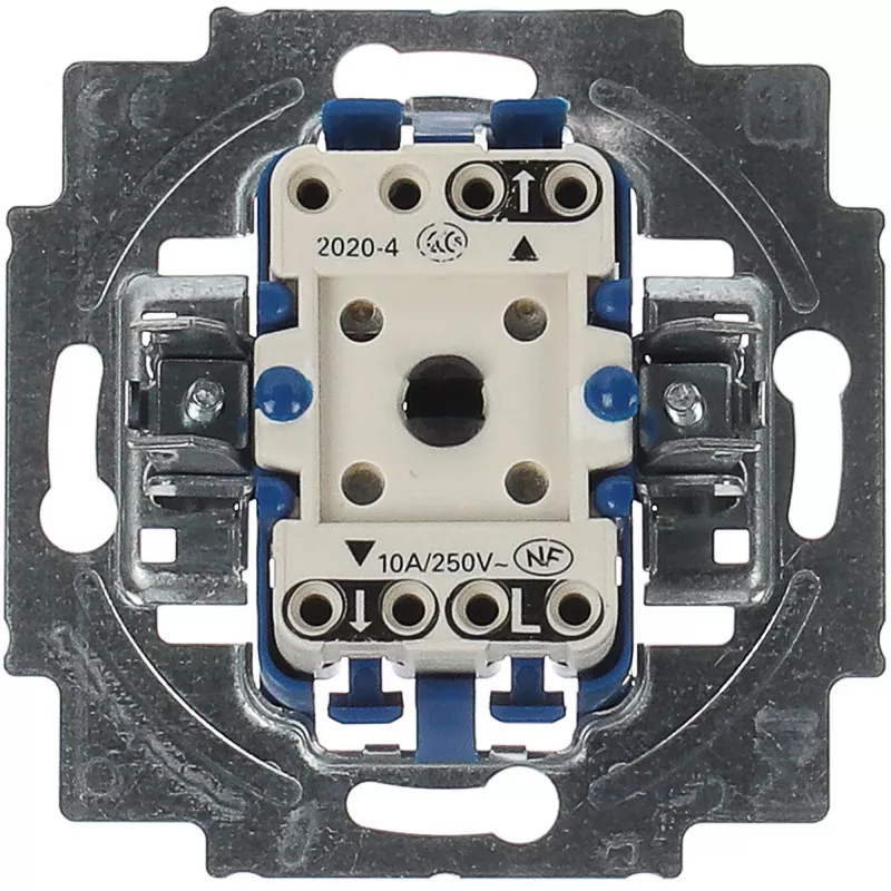 BUSCH JAEGER 2020/4 US Kištukinis lizdas, laidinis, juodas/pilkas, 250 V, 71 mm x 25 mm