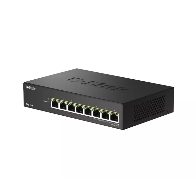 Nevaldomas jungiklis D-Link DMS-108P/E 8 prievadų 2.5G PoE++ 40 Gbit/s