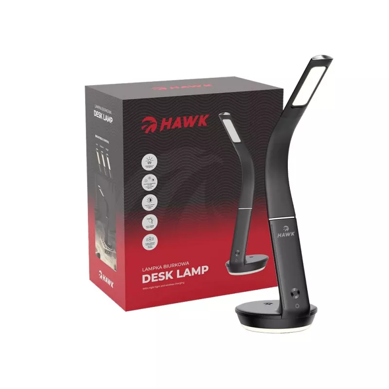 Stalinė lempa Hawk HW-LAMP02 Juoda – reguliuojamas ryškumas ir lankstus kakliukas