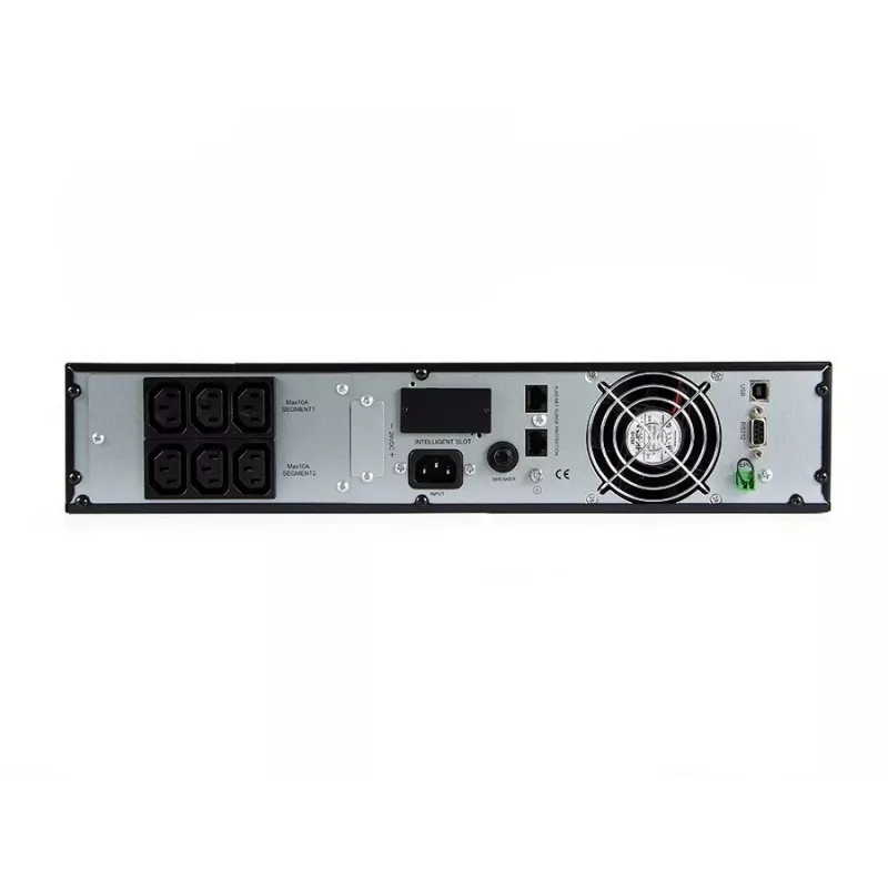 Nepertraukiamo maitinimo šaltinis Green Cell UPS13 — dvigubo keitimo UPS, 1000 VA / 900 W, grynas sinusas, 6 AC lizdai, LCD, 2×12V 9Ah baterijos