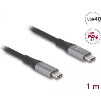 USB kabelis DeLOCK 81191 USB4 Gen 2x2 1m USB C juodai pilkas