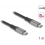 USB kabelis DeLOCK 81191 USB4 Gen 2x2 1m USB C juodai pilkas