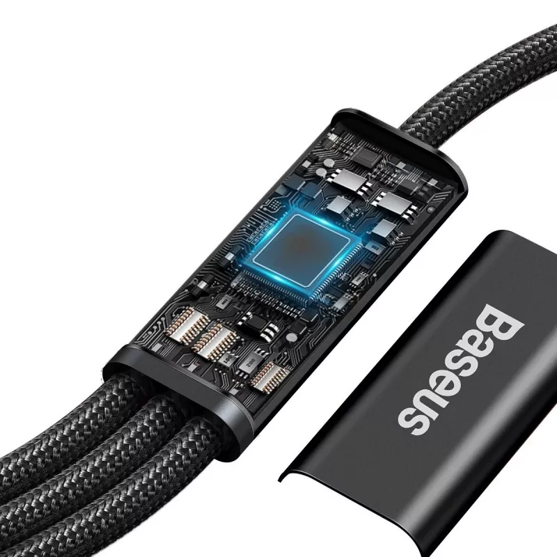 Baseus Rapid 3-in-1 USB laidas 1,5 m USB A / USB-C, Micro USB, Lightning juodas