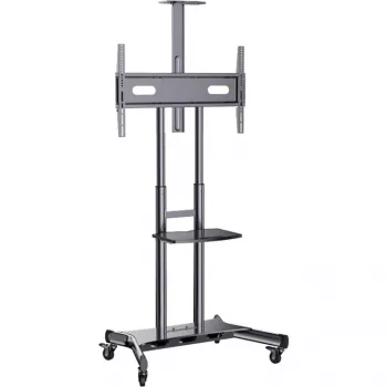 Vežimėlis HAGOR HP Twin Stand HD plokščiaekraniams ir AV įrangai, juodas, 140-213 cm (55-84 col.)