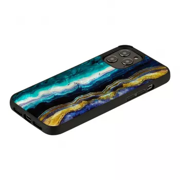 Apsauginis dėklas iKins Apple iPhone 12 Pro Max — violetinis agato raštas