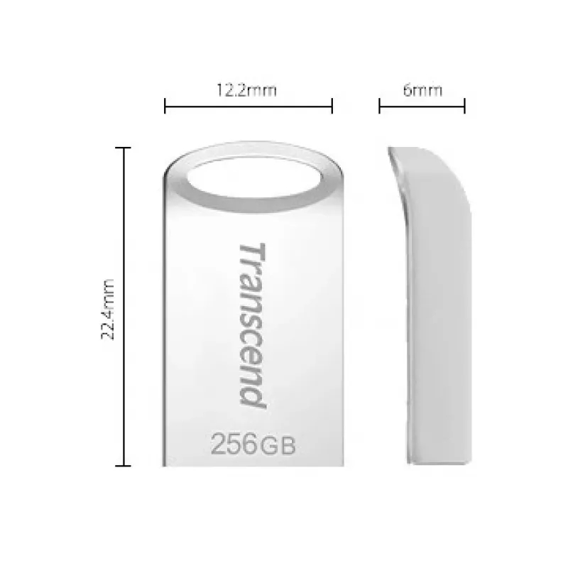 USB atmintukas 256GB Transcend JetFlash 710 USB3.1 Sidabrinis