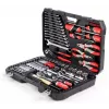 Mechaniko įrankių rinkinys YATO YT-38901 – 122 vnt., su lizdais 12–32 mm, reketu, prailginimais, atsuktuvais, plaktuku, replėmis, chromuota apdaila