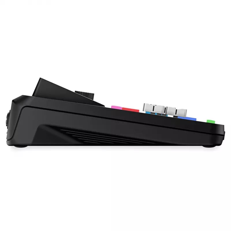 Studijos valdiklis RØDE Caster Duo Black – 2 kombinuoti XLR/TRS, 2 TRS linijiniai išėjimai, 48 kHz, 24 bitai, jutiklinis ekranas, Wi‑Fi, Bluetooth