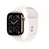 Išmanusis laikrodis Apple Watch Series 11 GPS + Cellular 42 mm auksinis titano korpusas su Light Blush Sport apyranke M/L