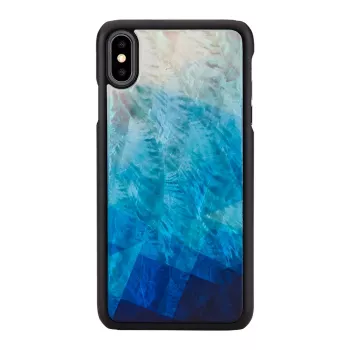iKins dėklas iPhone XS Max — mėlyno ežero raštas juodu apdaila