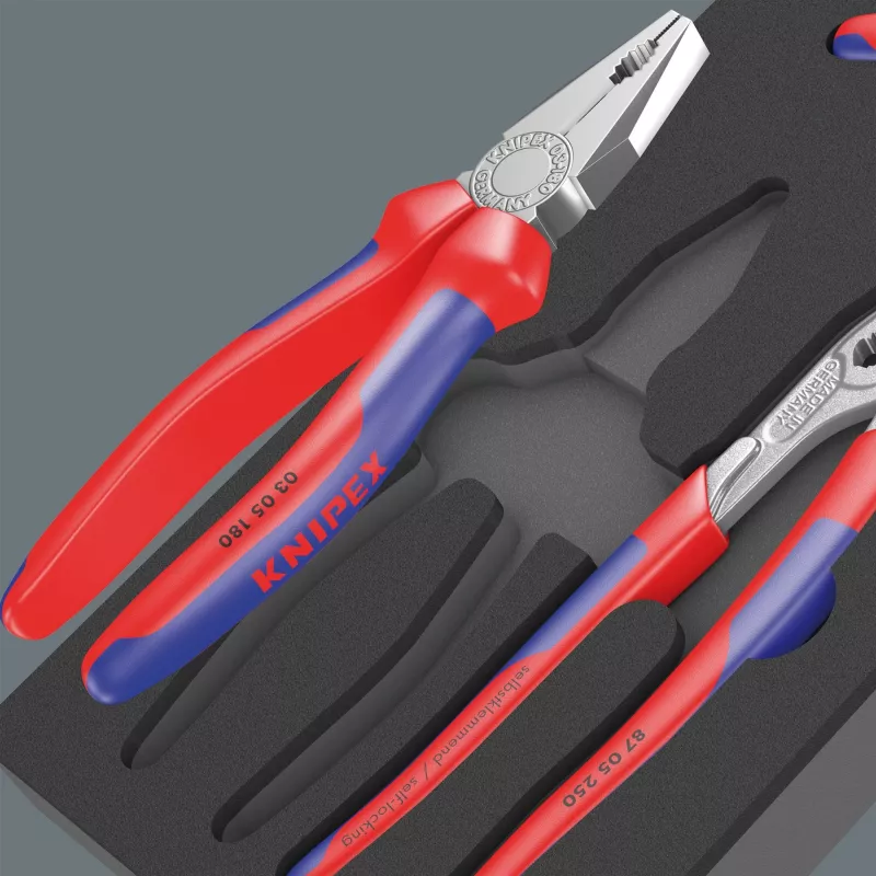 9780 Schaumstoffeinlage KNIPEX Zangen-Set 1, 3‑teilig schwarz/grau, für Tool Rebel Werkstattwagen