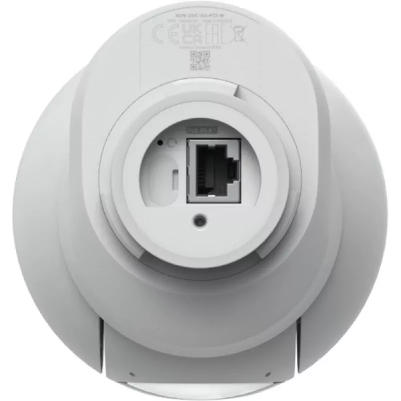 Ubiquiti UniFi G6 PTZ UVC-G6-PTZ-W IP saugos kamera, 4K 8 MP (3864x2160), dviejų objektyvų, 10x hibridinis zoom, vidaus ir lauko, IP66, PoE, tvirtinama prie lubų, sienos ar stulpo, 350° pasukimas, balta