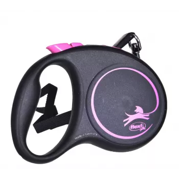 Flexi Black Design S 5 m Šuns besivyniojantis pavadėlis
