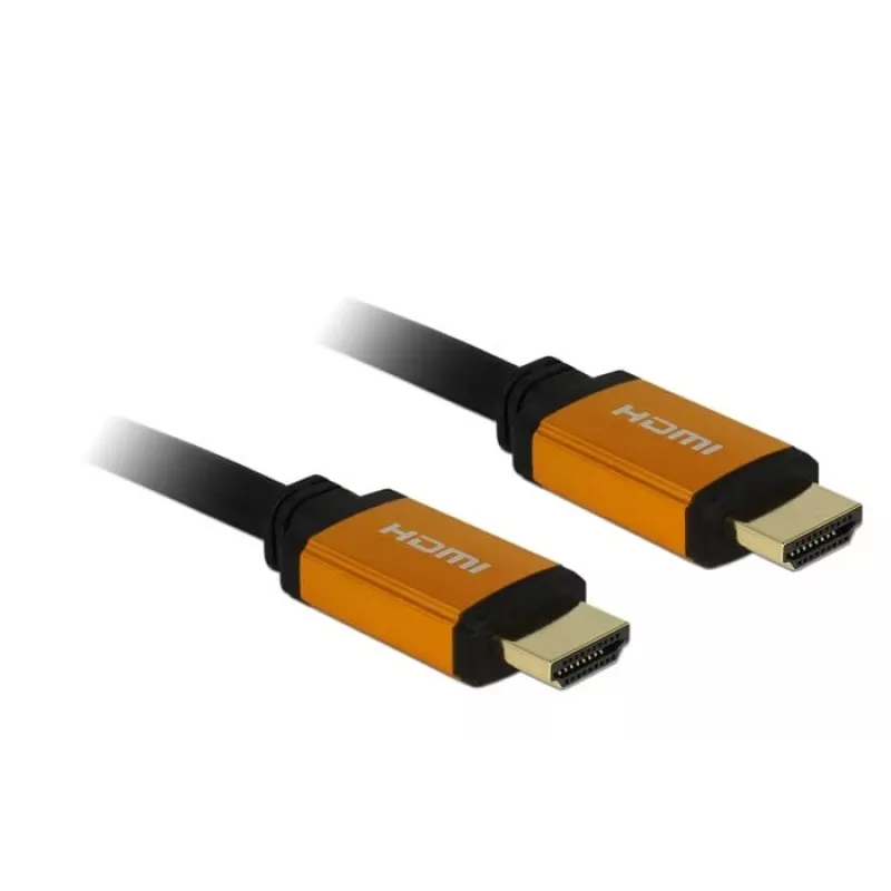 DeLOCK HDMI kabelis HDMI (M) į HDMI (M) 50 cm, triguba izoliacija, juodas/auksinis, 8K palaikymas