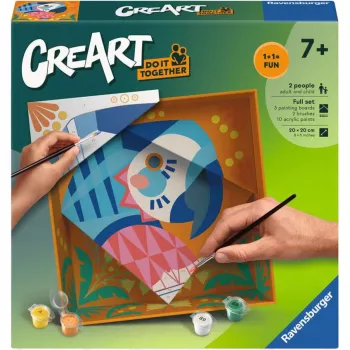 Ravensburger CreArt Darykime kartu – Papūga (grupinis piešimo rinkinys)