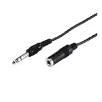 Wentronic Goobay 6,35 mm garso ilginimo laidas, 5 m - 6,35 mm kištukas (3 kontaktai, stereo) > 6,35 mm lizdas (3 kontaktai, stereo) (50428)