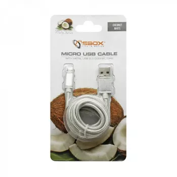Sbox USB->Micro USB M/M 1,5m USB-10315W balta