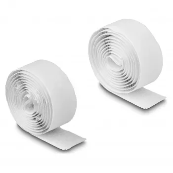 DeLOCK lipnus lipdukas su kabliukais ir kilpomis 1 m x 20 mm baltas