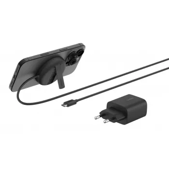 Sulankstomas belaidis magnetinis Qi2 įkroviklis Belkin WIA011KQBK 15W (20W maitinimo šaltinis), juodas
