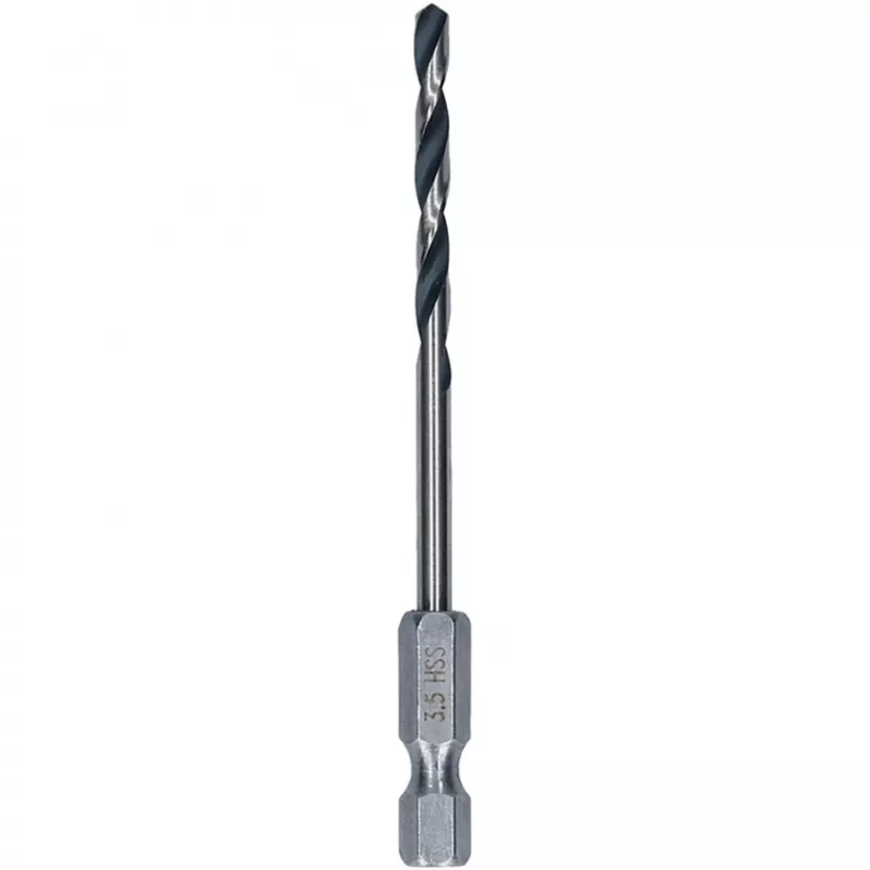 HSS PointTeQ grąžtų rinkinys metalui 10 vnt. 3,5 mm šešiabriaunis kotas ilgis 79 mm