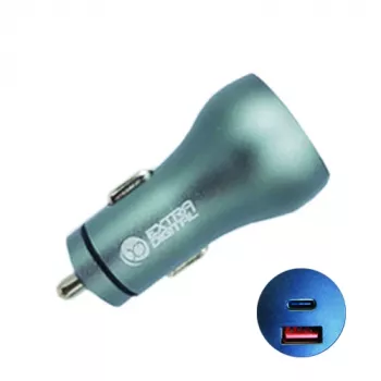 Automobilinis įkroviklis USB 3.0 + Type-C, 12-24V, 36W, QC3.0 + PD