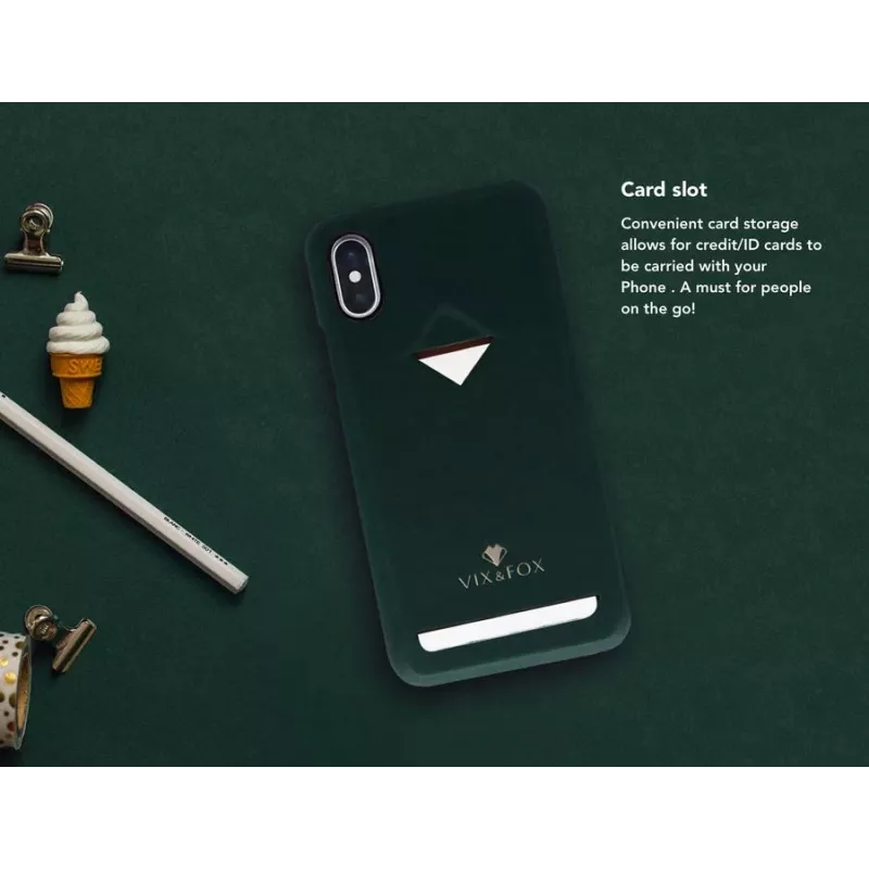 VixFox galinis dangtelis Samsung S9 su kortelių kišene, miško žalia