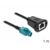 Koaksialinis kabelis DELOCK 90700 — 1 m, HSD Z į RJ-45, juodas/mėlynas
