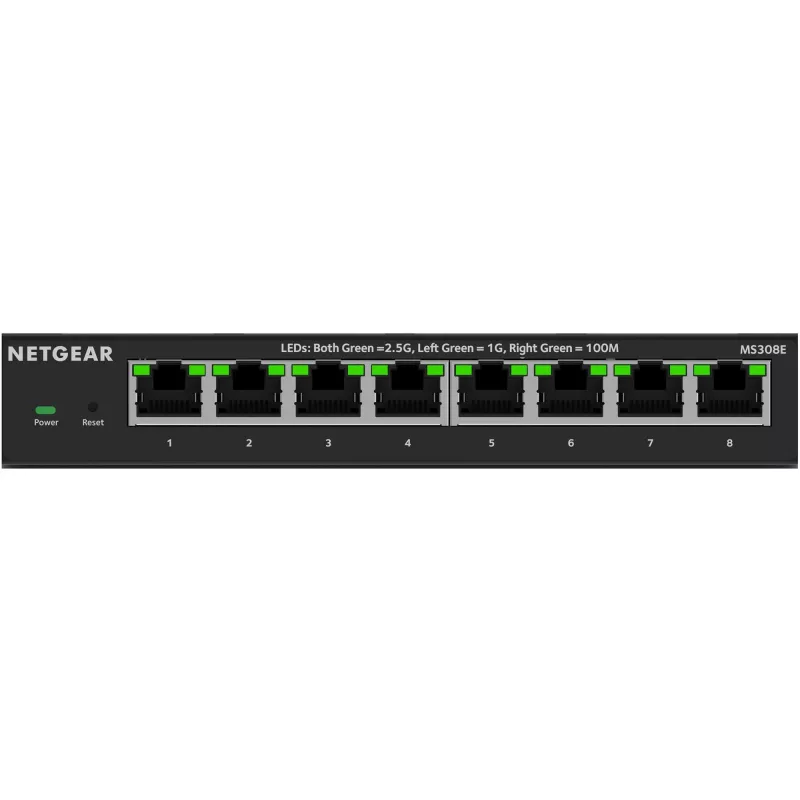 NETGEAR MS308E 8 prievadų 2.5G nevaldomas tinklo jungiklis juodas