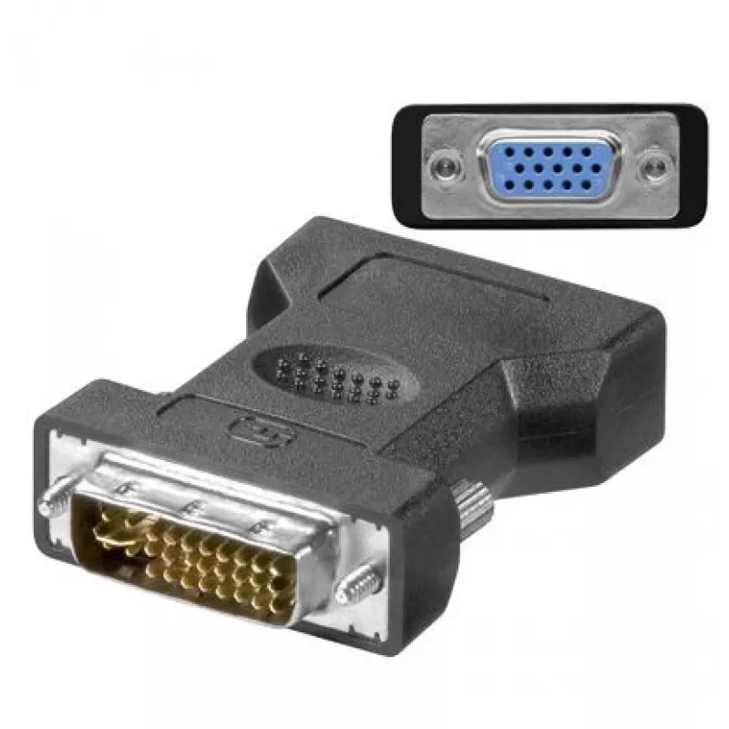 MicroConnect MONAJ lyties keitiklis DVI-I 24+5Pin į HD15 juodas