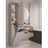 Aukštas vonios spintelė su pintu krepšiu Top E Shop NEL IV Kaszmir