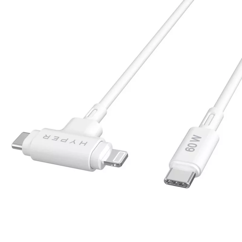 HYPER HyperJuice USB laidas USB 2.0 1,5 m USB C USB C/Lightning baltas