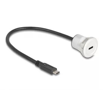 USB-C laidas DeLOCK 88183 0,3 m, juodas sidabrinis