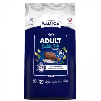 BALTICA Excellent Sensitive jūrinė žuvis Vidutinės veislės - sausas šunų ėdalas - 9kg