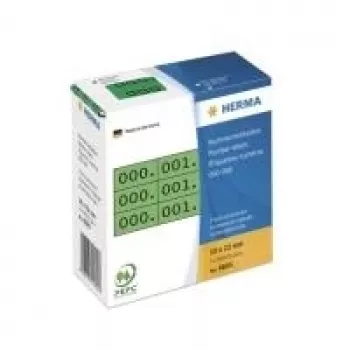 HERMA trigubų numerių etiketės lipnios 10x22 mm žalia/juoda