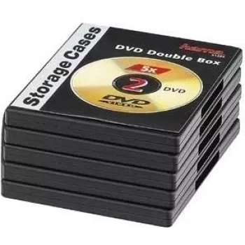 Hama 00051294 DVD dėklas 2 diskams, juodos spalvos, pakuotė po 5 vnt.