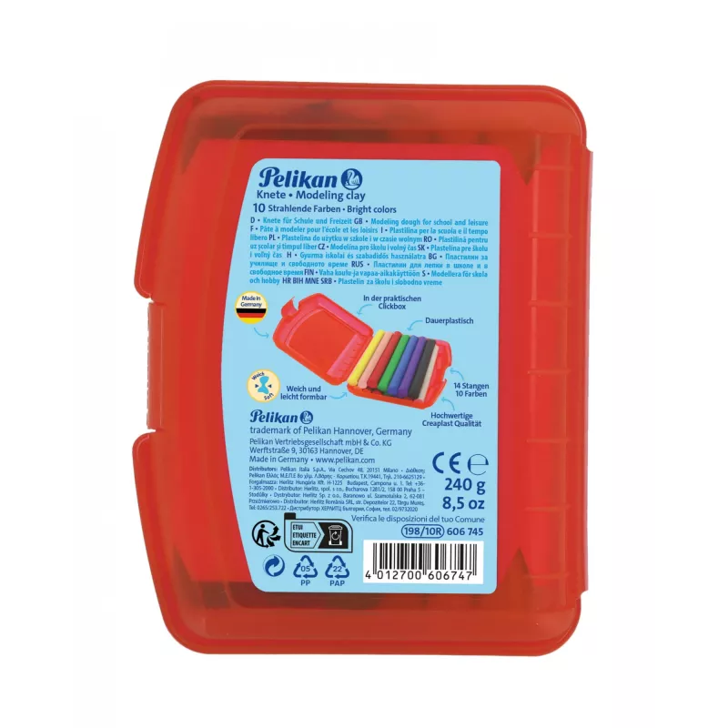 Modelino molis Pelikan Creaplast 240 g įvairiaspalvis 14 vnt.