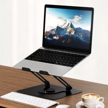 Nešiojamojo kompiuterio stovas MEDIA-TECH MT2662 – reguliuojamas aukštis, sulankstomas aliuminis, 10–17 colių