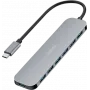 LogiLink USB-C HUB, 7 prievadai, USB 3.2 Gen 1, 7x USB-A Aliuminis (UA0457)