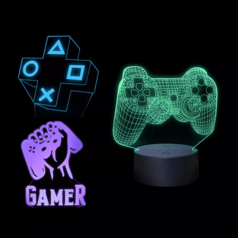 LED stalinė lempa MANTA SNL122RGB RGB 3D šviesos dekoracija, keičiama spalva, USB maitinimas