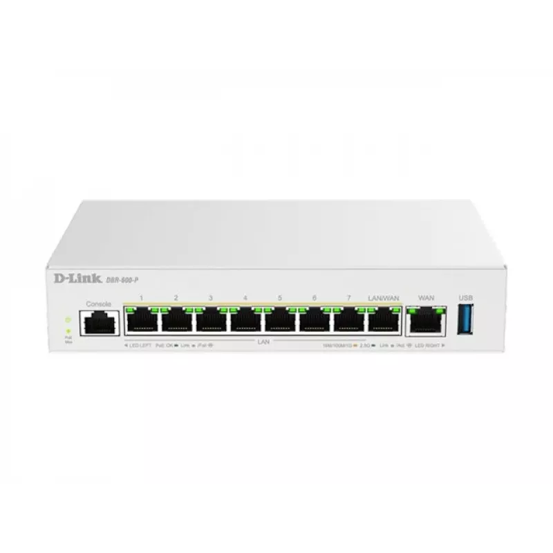 D-Link DBR-600-P/B verslo PoE maršrutizatorius, Ethernet WAN, 2.5 Gigabit Ethernet, baltas