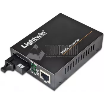Lightwin LWC-10/100/1000-WDM-S20-B tinklo medijos keitiklis 1000 Mbit/s 1550 nm vienmodis juodas