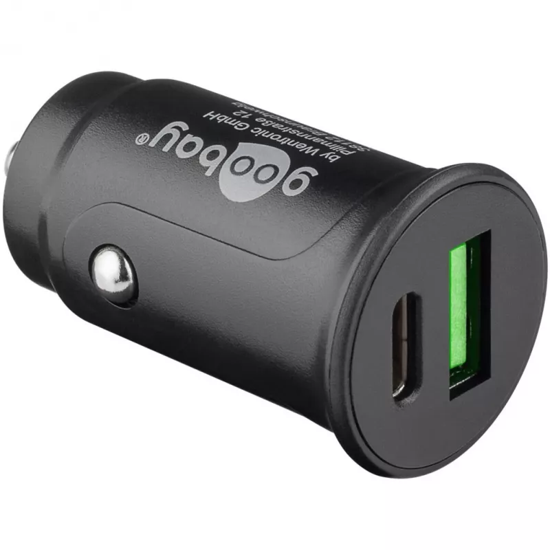 Automobilinis įkroviklis Goobay 59521 universalus juodas USB-C PD 27W greitasis įkrovimas