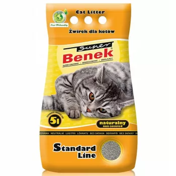 Kraikas katėms Super Benek Certech Standard 5 L – bentonito granulės, greitai sugeriantis, šalina kvapus