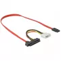 Delock SATA / SAS kabelis SAS 12Gbit/s - vidinis maitinimo 4 kontaktų, vidinis SAS, 29 kontaktų (SFF-8482) į SATA (moteriška) - 50 cm