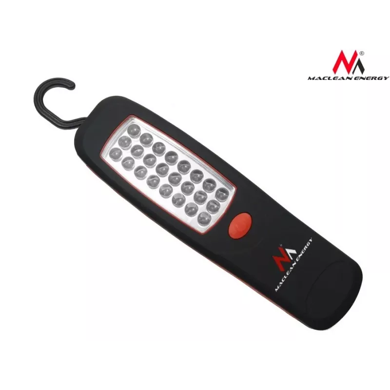 Dirbtuvės lempa MACLEAN MCE03 — 24 LED, magnetinis pagrindas ir kabliukas, maitinama baterijomis (3×AAA)