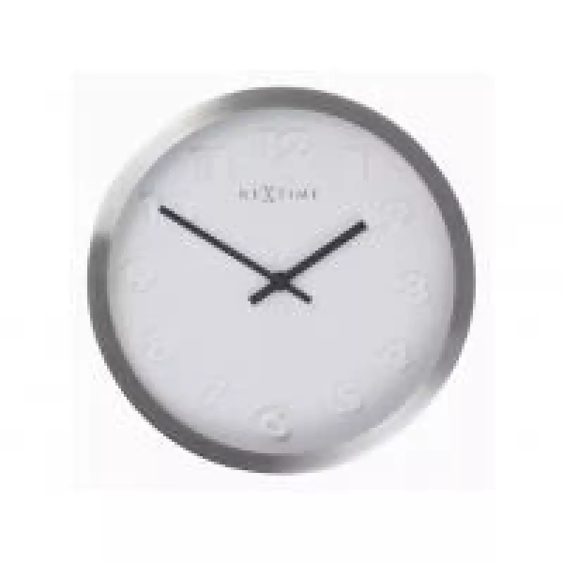 NeXtime klok 2991ar Paniki Number, sieninis, baltas, Ø34 cm