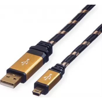 ROLINE GOLD USB 2.0 laidas, A tipo – 5 kontaktų Mini, 0,8 m (11.02.8821)